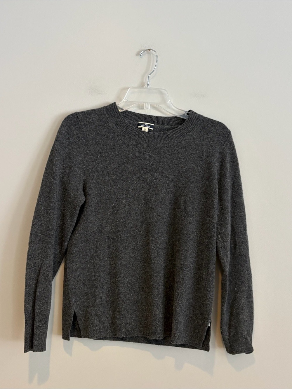 J. Crew Women's 100% Cashmere Charcoal Crewneck Sweater Size S